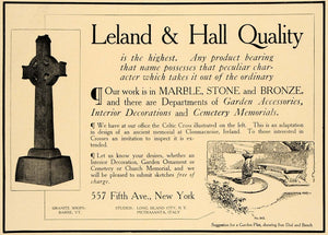 1906 Ad Leland Hall Marble Decor Memorials Garden Stone - ORIGINAL CL4