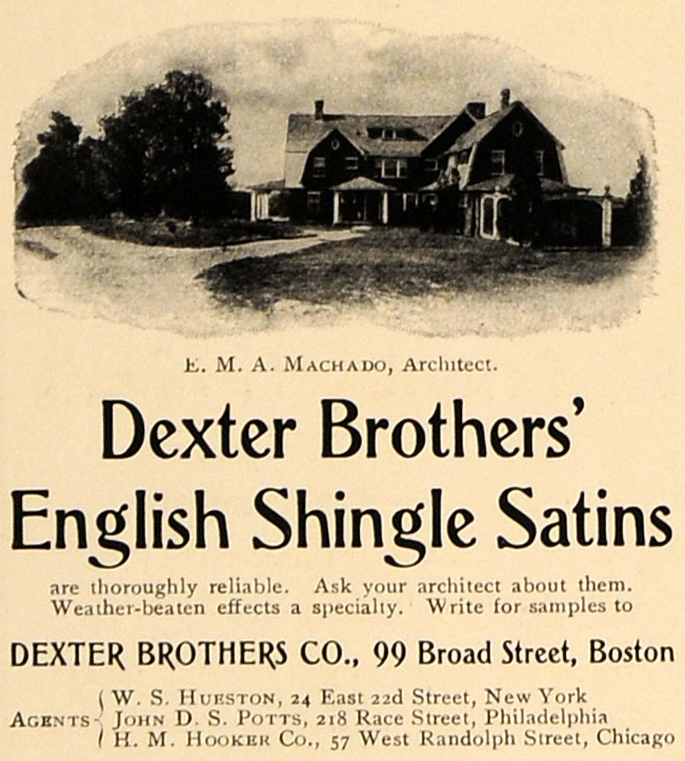 1905 Ad Dexter Brothers English Shingle Satins Machado - ORIGINAL CL4