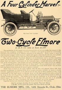 1906 Ad Elmore 4 Cylinder Marvel 2 Cycle Automobile Car - ORIGINAL CL4