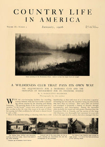 1906 Article Radclyffe Dugmore Wilderness Club Camp - ORIGINAL CL5