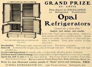 1905 Ad Opal Eureka Refrigerator Company Grand Prize - ORIGINAL ADVERTISING CL7
