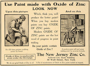 1909 Ad New Jersey Zinc Company Oxide Paint Wall Street - ORIGINAL CL7