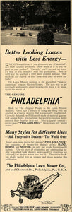 1925 Ad Philadelphia Lawn Mower Company Horse Motor - ORIGINAL ADVERTISING CL7