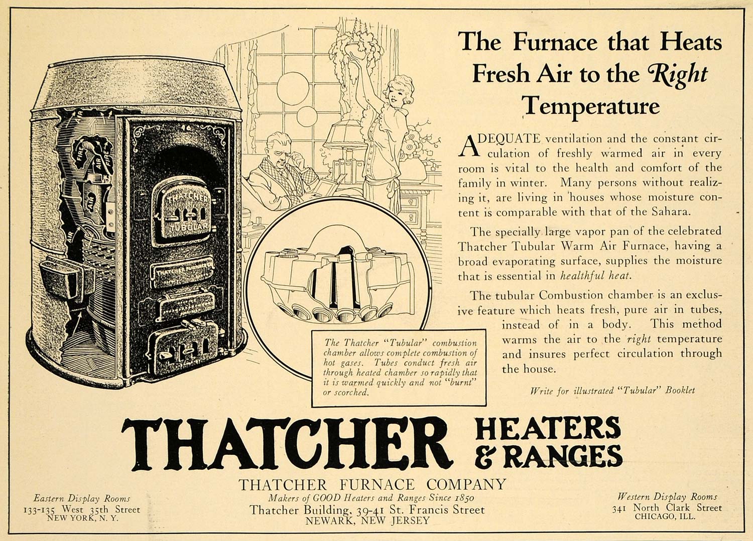 1922 Ad Hoskins FH-302 FD-202 FB-204 Electric Furnace Heating Applianc –  Period Paper Historic Art LLC