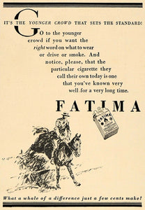 1927 Ad Fatima Cigarettes Liggett Myers Turkish Tobacco - ORIGINAL CL8