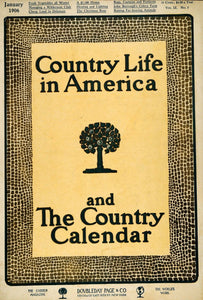 1906 Cover Jan Country Life America Calendar Edition - ORIGINAL CL9