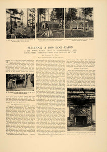 1906 Article $600 Log Cabin Building Construction Architecture Wood Forest CLA1