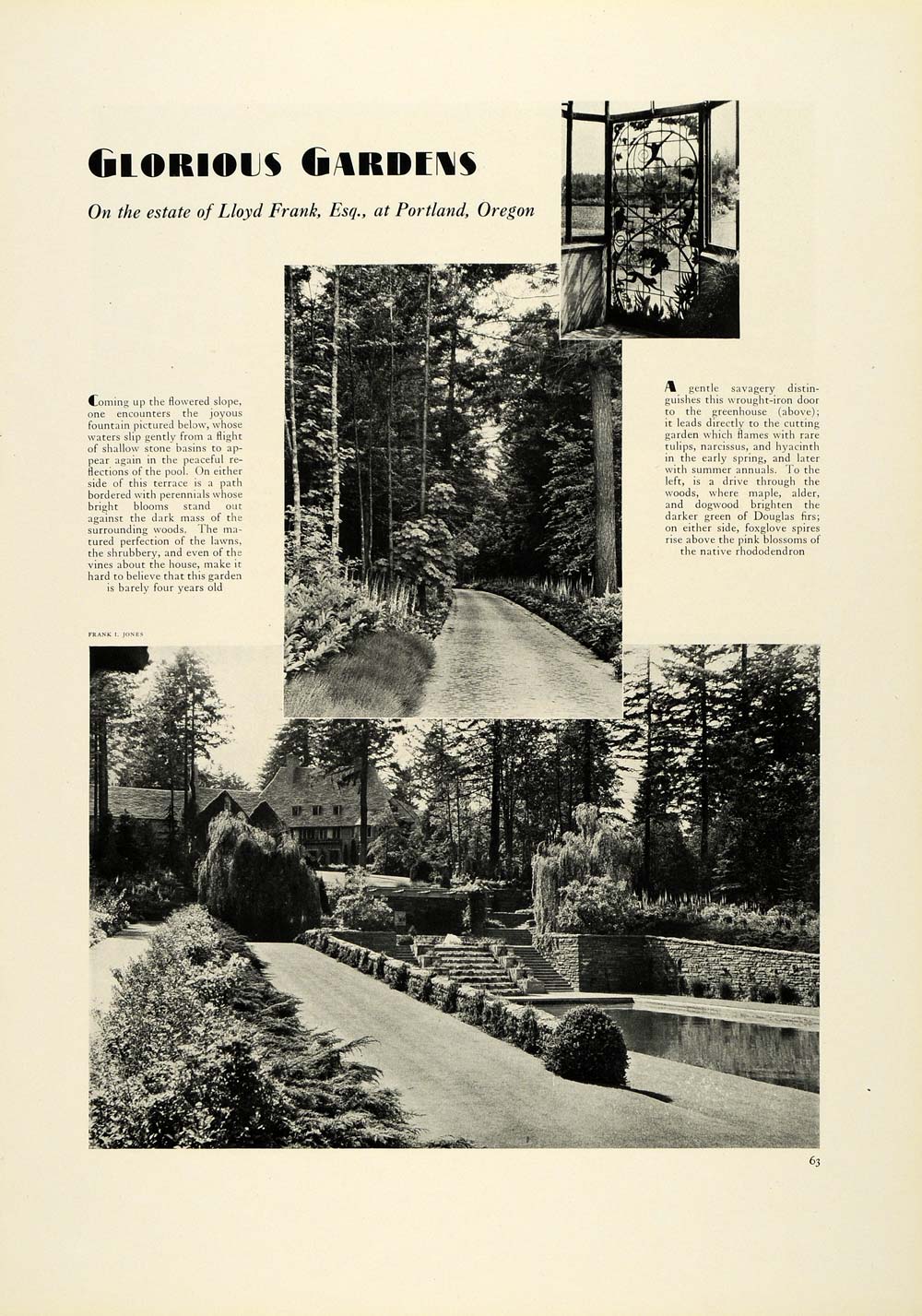 1931 Article Lloyd Frank Estate Portland Oregon Landscape Architecture COL2