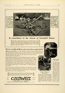 1927 Ad Antique Coldwell Electric Push Lawn Hand Mowers Landscaping Tools COL3