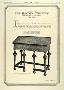 1923 Ad Hayden Park Avenue NY Reproduction Walnut Gate-leg Desk Inlay COL3