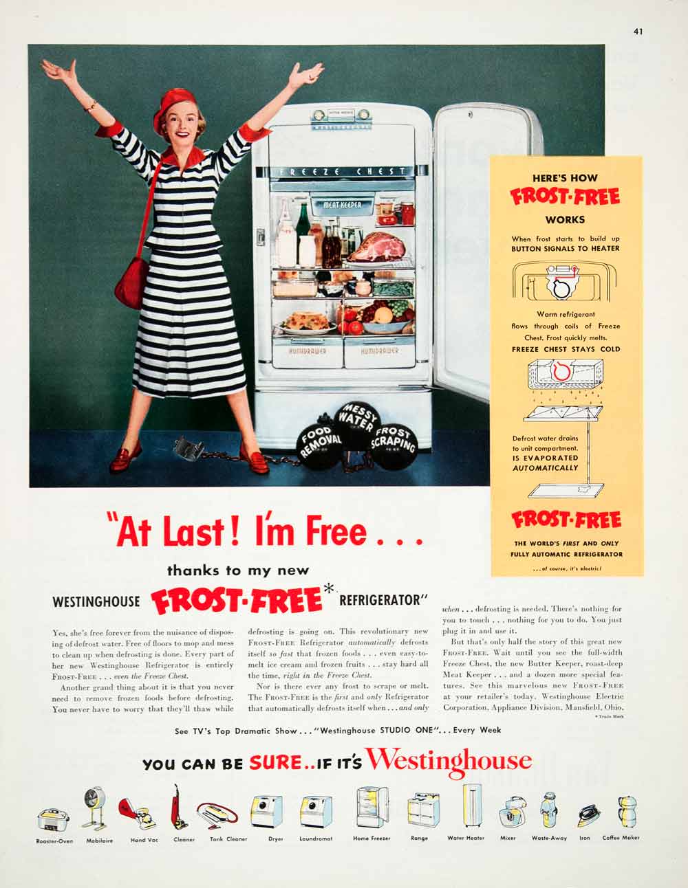 General Electric 1950s USA fridges freezers housewife