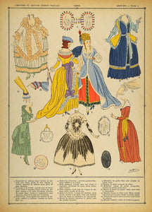 1922 Pochoir Louis XVI French Ladies Costume Dresses - ORIGINAL COS1 ...