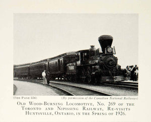 1933 Print Steam Locomotive Trains Toronto Nipissing Railway Ontario Canada CRD1