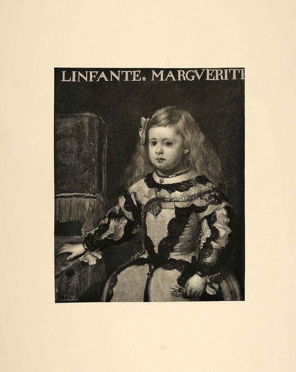 1893 Print Diego Velazquez Infanta Marguerite Portrait - ORIGINAL CT2