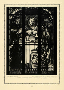 1913 Print Risen Christ Stained Glass Disciples Church Altar Piece St DKU1