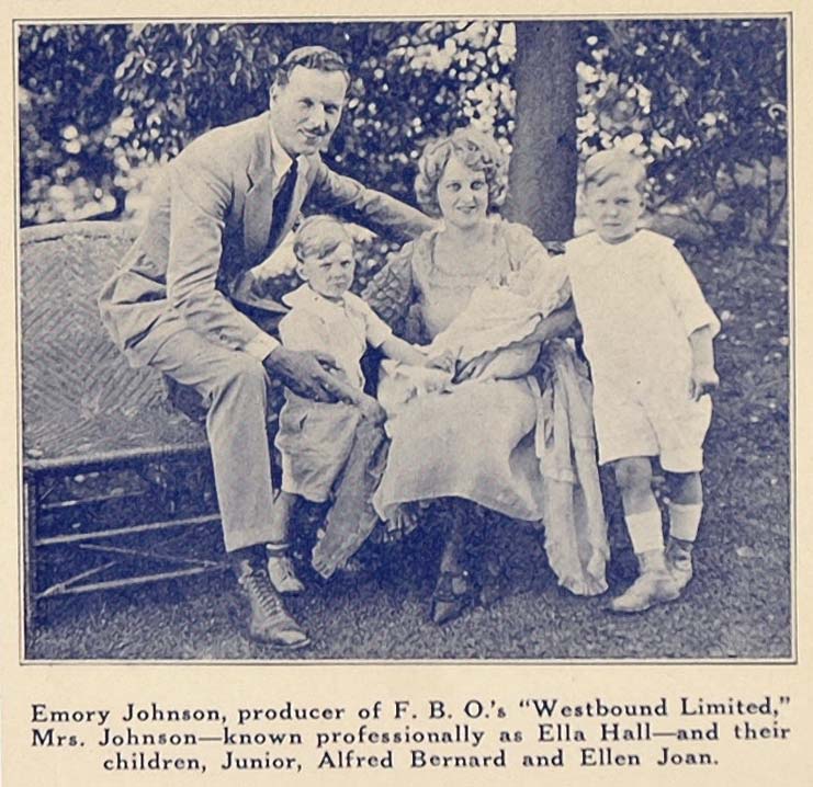 1923 Print Emory Johnson Silent Film Producer Family - ORIGINAL HISTORIC EH1