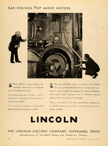 1932 Ad Lincoln Electric Co. Motors Cleveland Ohio - ORIGINAL ADVERTISING ELC1