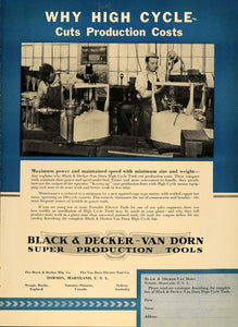 1930 Ad Black Decker Manufacturing Co. Drill Tools ORIGINAL ADVERTISING ELC1