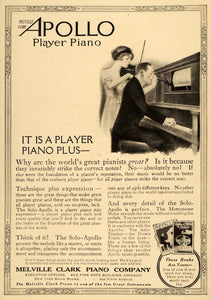 1913 Ad Meleville Clark Apollo Player Piano Instrument - ORIGINAL EM1