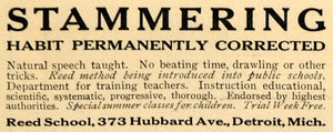 1911 Ad Red School Stammering Speech Disorder Institute - ORIGINAL EM1