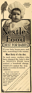 1909 Ad Nestle's Food for Babies 93 Warren Street NY - ORIGINAL ADVERTISING EM2