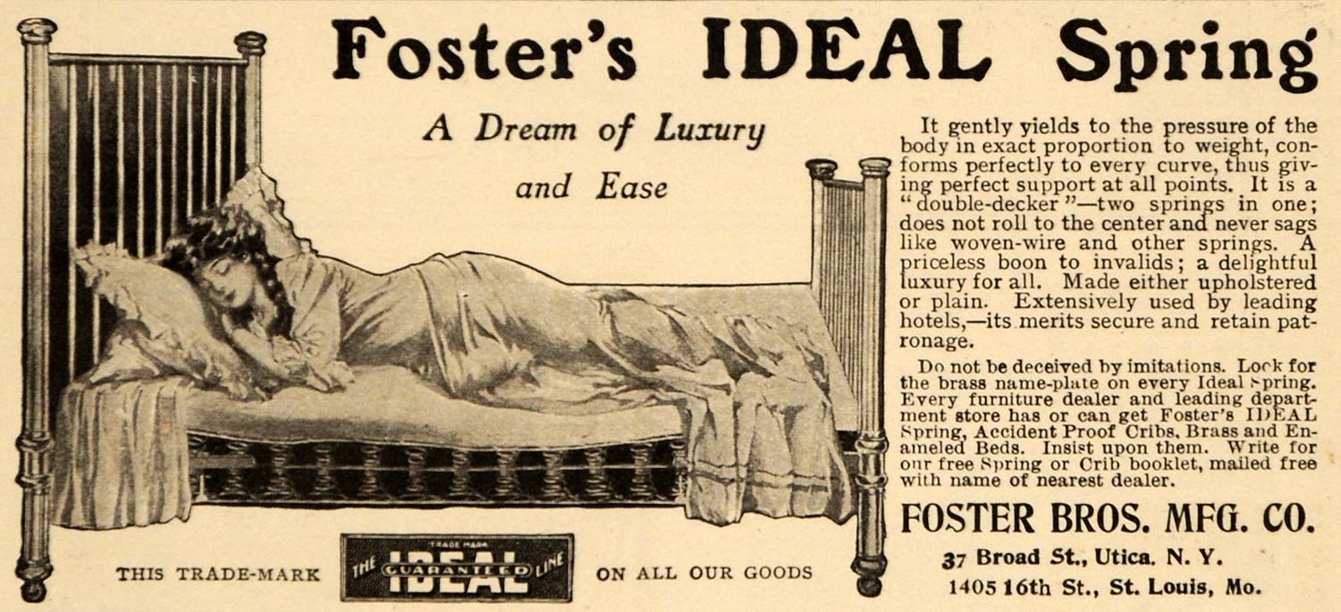 1909 Ad Foster Bros Mfg Co Spring Bed Saint Louis MO - ORIGINAL ADVERTISING EM2