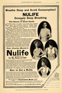 1909 Ad Nulife Expanded Chest Prof. Charles Munter - ORIGINAL ADVERTISING EM2