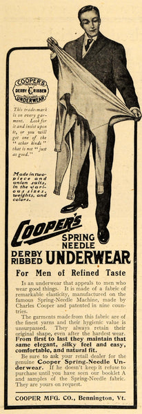 1942 Sanforized fabric shrinking man underwear mad woman slip vintage ad