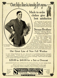 1908 Ad Berkeley Suit Strauss Brothers Tailor Service Clothes Fashion EM2