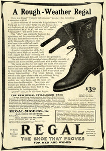 1905 Ad Regal Shoe Co Sportsmen Leather Shoes Footwear Norwegian Cod Oil EM2