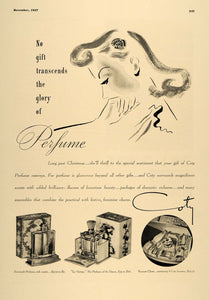 1937 Ad Coty Perfume Le Vertige Treasure Chest Emeraude - ORIGINAL ESQ1