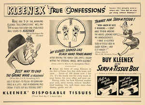 1938 Ad Kleenex Disposable Tissues Serv-A-Tissue Box - ORIGINAL ADVERTISING ESQ1