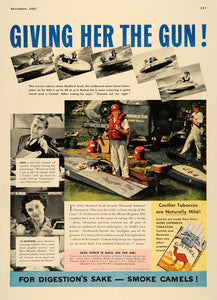 1937 Ad Mulford Scull Motor Boat Champ Camel Cigarettes - ORIGINAL ESQ2