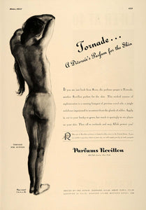 1937 Ad Tornade Perfume Parfums Skin Revillon Nude Body - ORIGINAL ESQ2