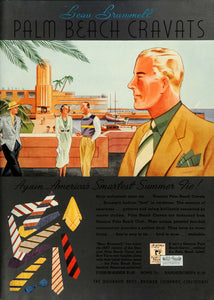 1937 Ad Weisbaum Brower Palm Beach Summer Ties Cravats - ORIGINAL ESQ2