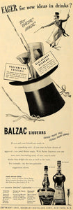 1947 Ad Schenley Balzac Peach Liqueur Magician Hat - ORIGINAL ADVERTISING ESQ4