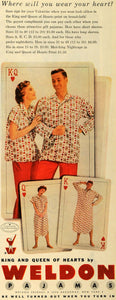 1954 Ad Weldon Pajamas King & Queen of Hearts Clothes - ORIGINAL ESQ4