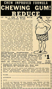 1954 Ad American Healthaids Co. Kelpidine Chewing Gum - ORIGINAL ESQ4