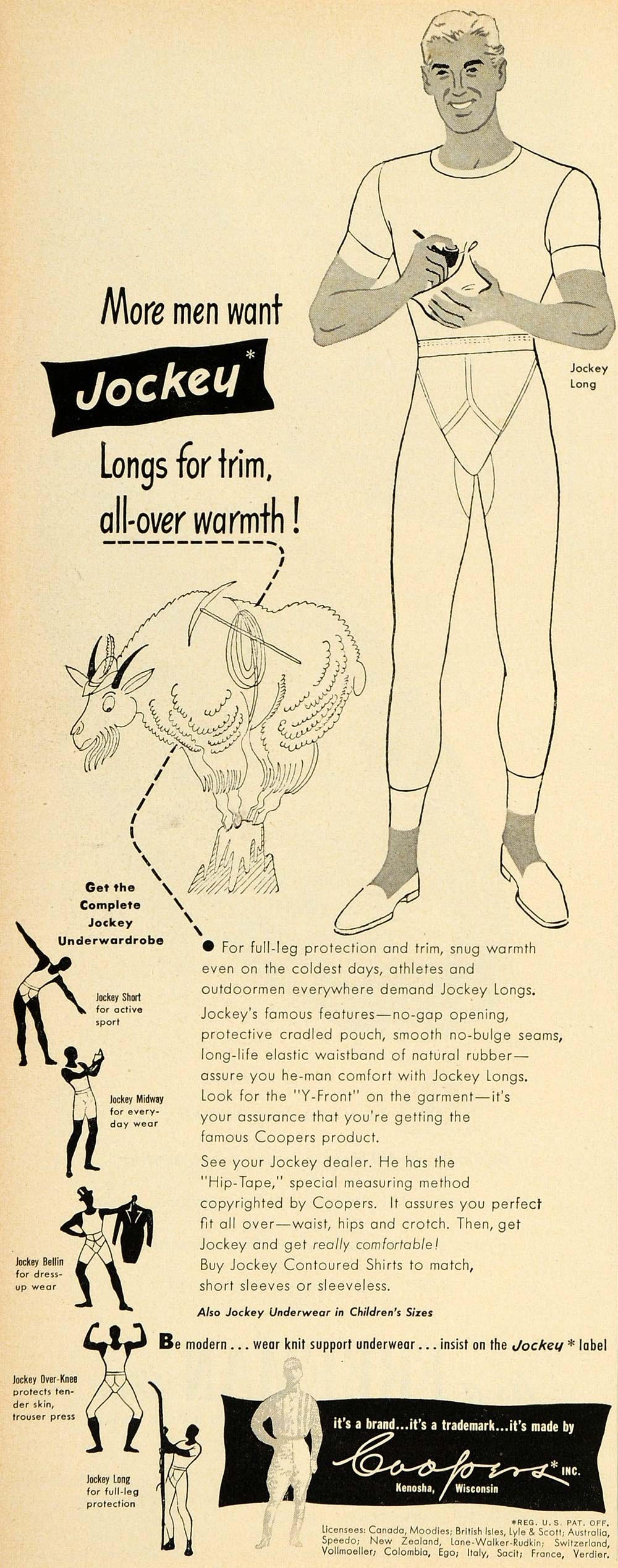 1947 Ad Jockey Underwear Sportswear Hosiery Baseball - ORIGINAL ADVERTISING  ESQ4