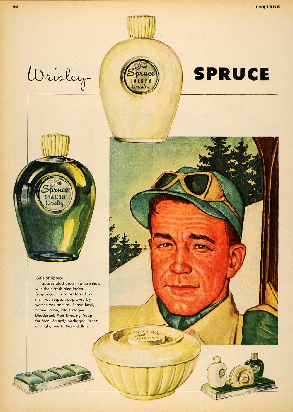 1947 Ad Wrisley Spruce Shave Lotion Cologne Toiletries - ORIGINAL ESQ4