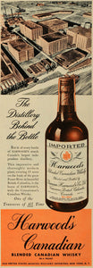 1947 Ad William Importers Harwoods Canadian Whisky - ORIGINAL ADVERTISING ESQ4