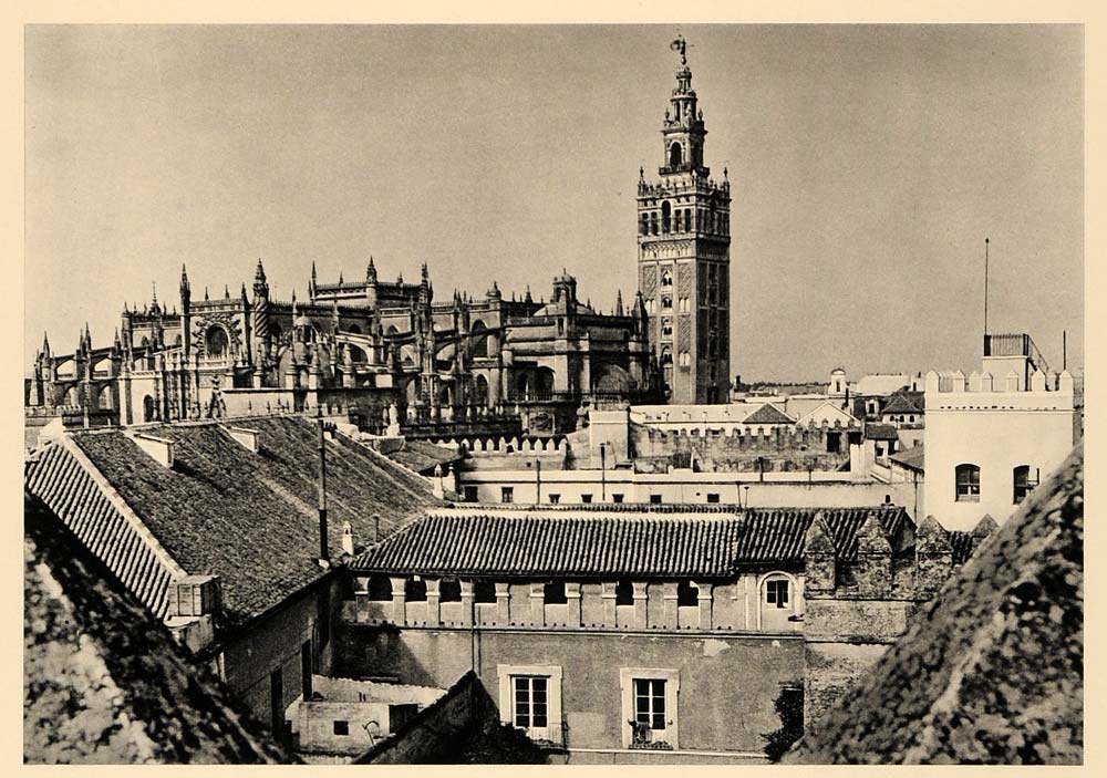 1943 Seville Sevilla Cathedral Saint Mary Columbus - ORIGINAL PHOTOGRAVURE EUR1