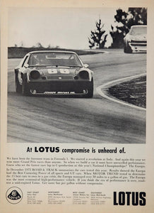 1974 Ad Lotus Europa Sports Car Automobile British - ORIGINAL ADVERTISING EXOTIC