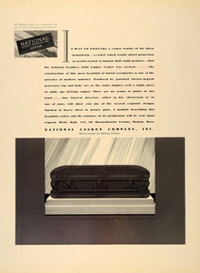 1931 Ad National Copper Casket Silver - ORIGINAL ADVERTISING F1A