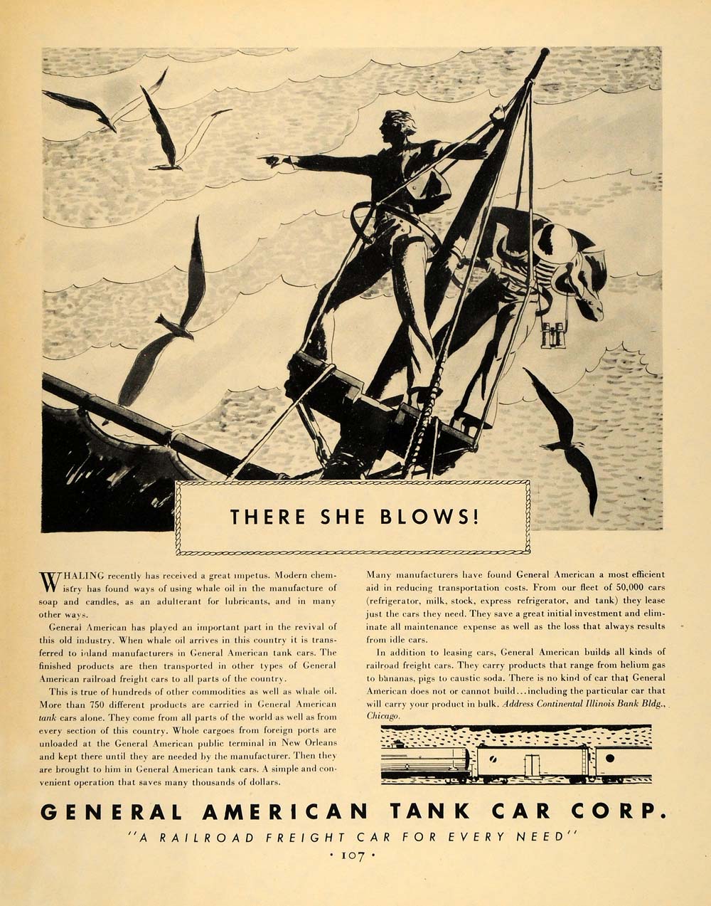 1931 Ad General American Tank Car Railroad Corp Freight Crow's Nest Mainmast F1A