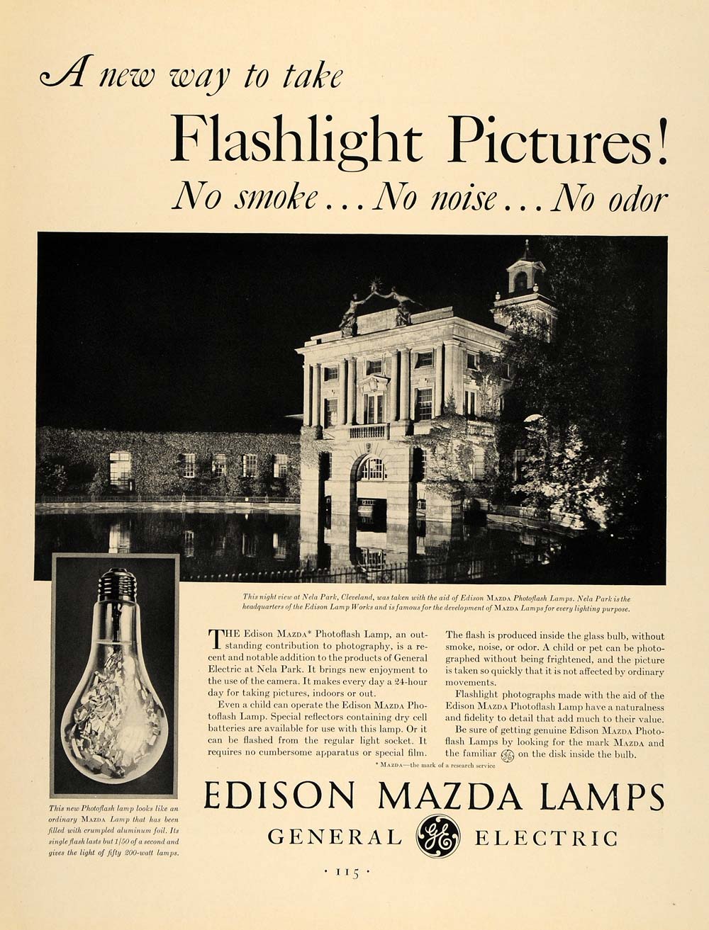 1931 Ad General Electric Edison Mazda Lamps Nela Park - ORIGINAL ADVERTISING F1A