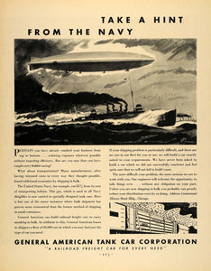 1931 Ad General American Tank Car Navy Ship Fleet Prins - ORIGINAL F1A