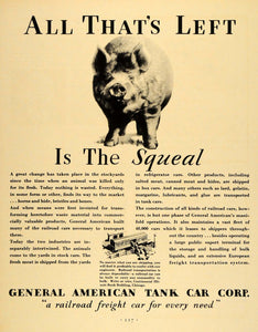 1931 Ad General American Tank Car Railroad Freight Car - ORIGINAL F1A