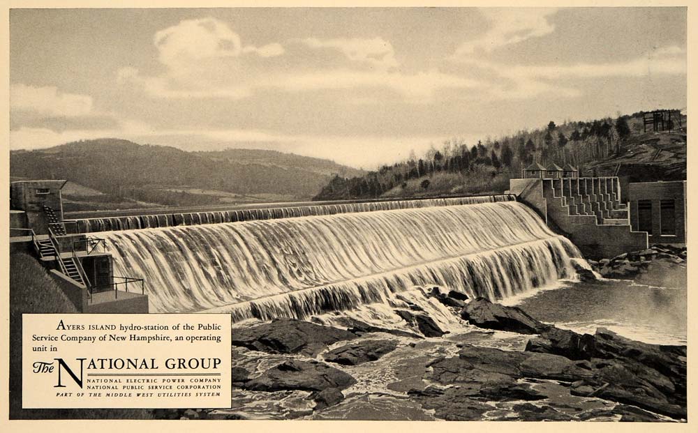 1931 Ad National Group Ayers Island Hydro-Station Dam - ORIGINAL ADVERTISING F1A