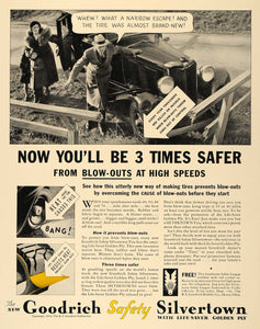 1933 Ad Goodrich B F Rubber Tires Safety Silvertown - ORIGINAL ADVERTISING F2A